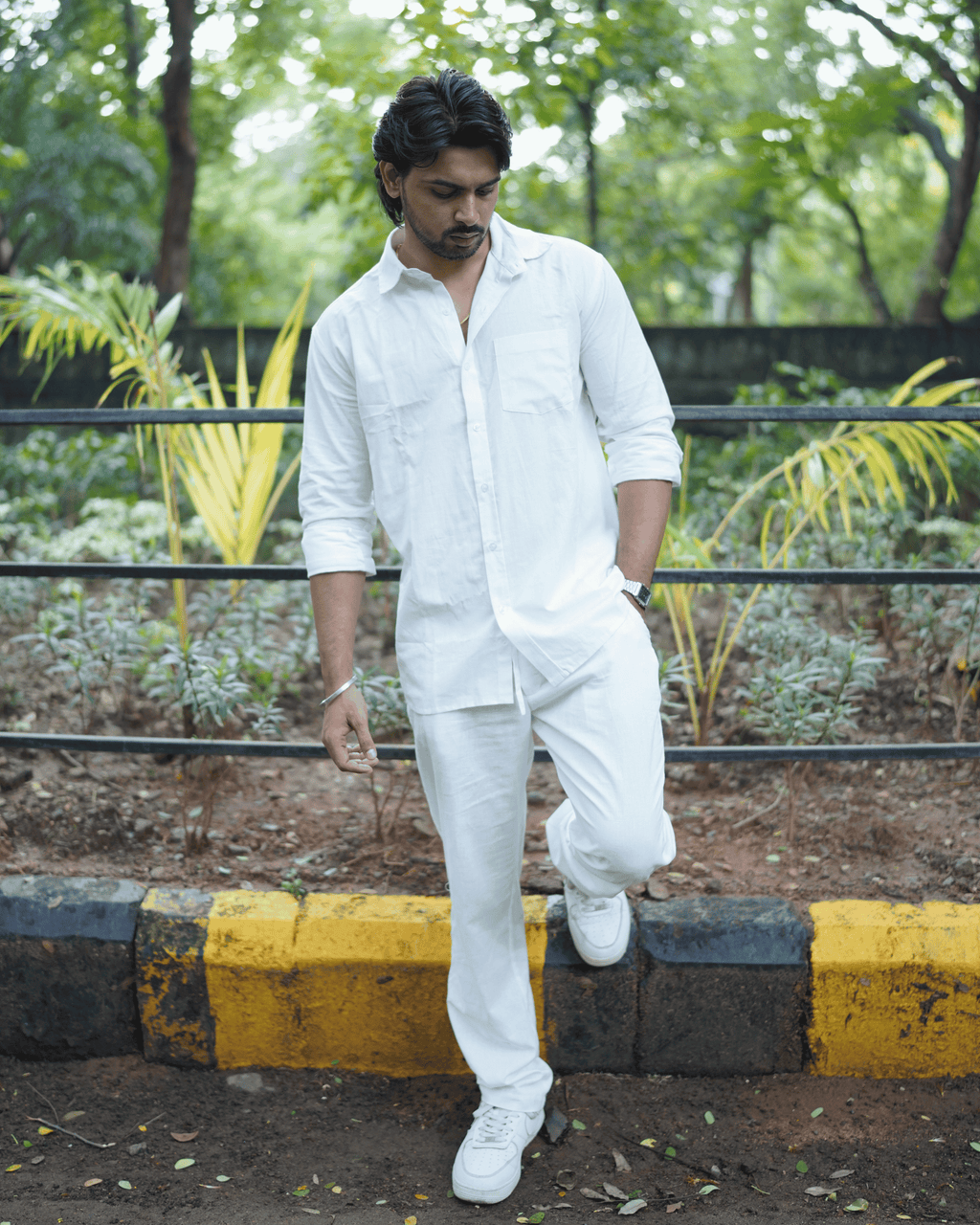 Ivory Ease – Full Sleeve White Cotton-Linen Shirt (Unisex)