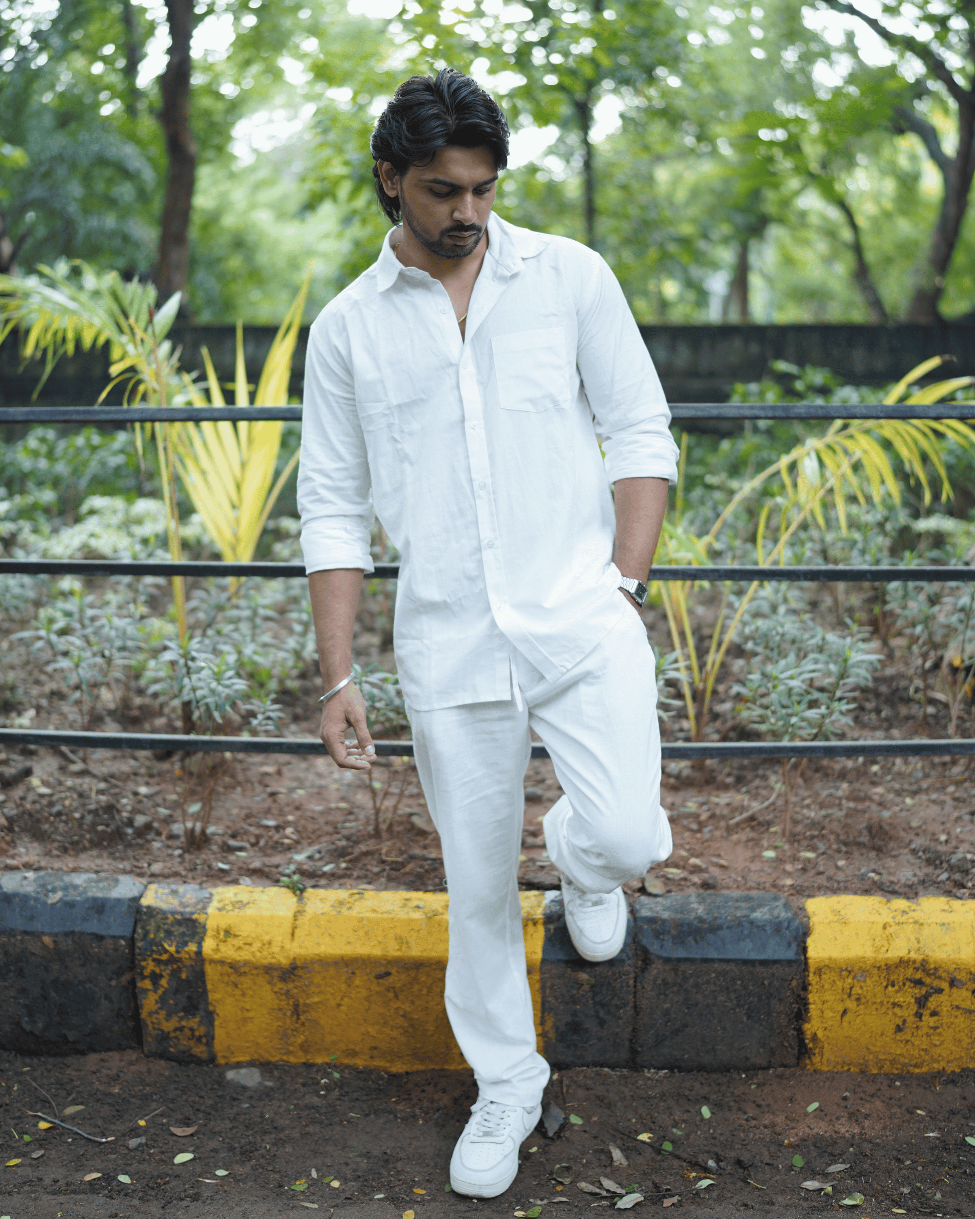 Ivory Ease – Full Sleeve White Cotton-Linen Shirt (Unisex)